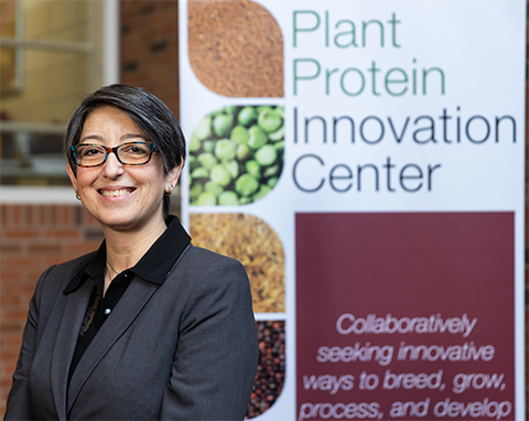 Pam Ismail, a professor of food science, started the Plant Protein Innovation Center to seek sustainable and environmentally friendly sources of plant-based proteins.