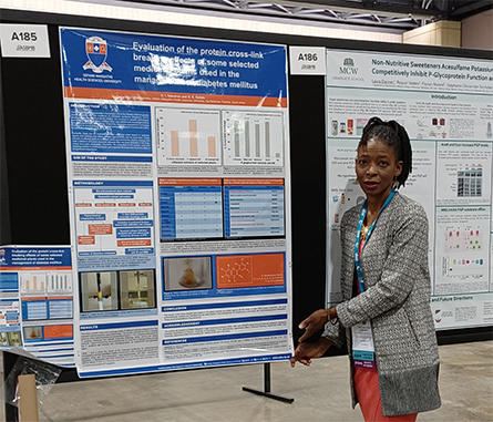 Adeniran displayed her poster on medicinal plants for diabetes treatment at the 2022 ASBMB annual meeting in Philadelphia.