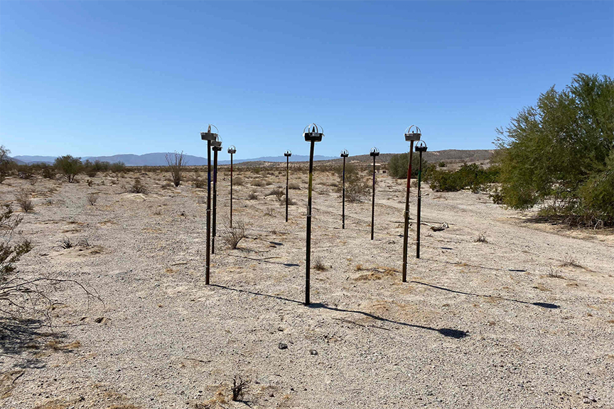 Dust collectors installed by Emma Aronson’s team in the Salton Sea region.