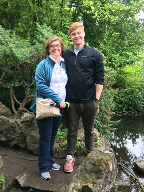 Susan Baserga and her son, Sam Blazer, explore the outdoors on a trip to Ireland in 2018.
