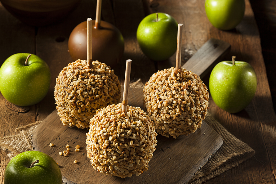 Candy apples usually provide a serving of fruit and nuts.