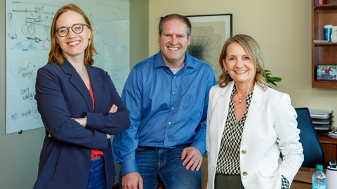 From left to right: Julia Zeitlinger, Ph.D., Jay Unruh, Ph.D., and Evelyn Travnik