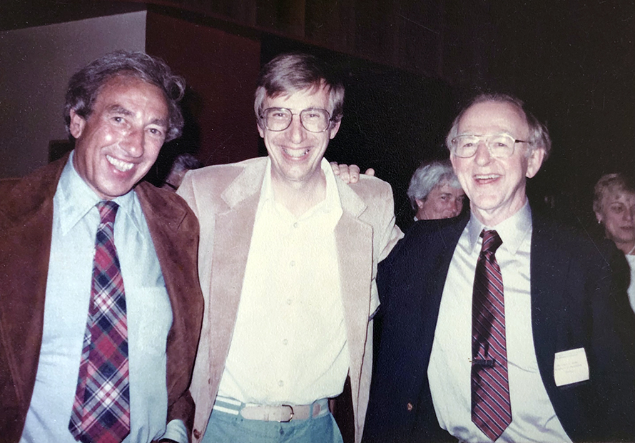 Don Graves, center, worked with Edmond Fischer, left, and Edwin Krebs, right, when they were doing the pioneering work on protein phosphorylation that earned them a Nobel Prize.