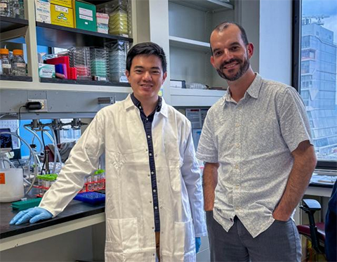 Stephen Tang and Samuel Sternberg. Photo courtesy of the Sternberg lab at Columbia University Vagelos College of Physicians and Surgeons.