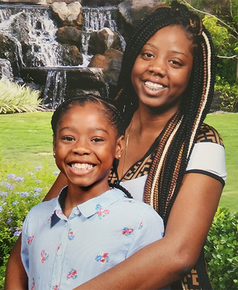 Te’A Rowe, 10 years old in this photo, and mother Raytoyia Brooks pose for photos together often. “Te’A loves taking pictures,” Brooks said. “She is always the star of any photoshoot.”