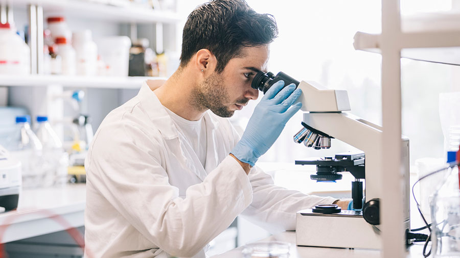 A person working in a lab