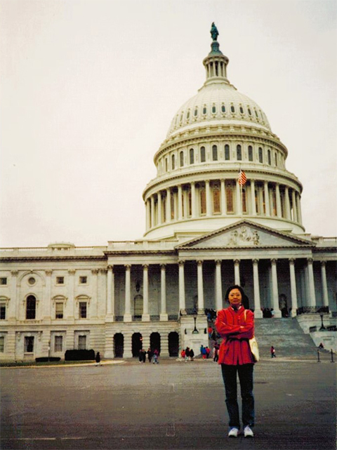 Betty Tong visits the Capitol building in Washington, D.C., as a graduate student in 1991.