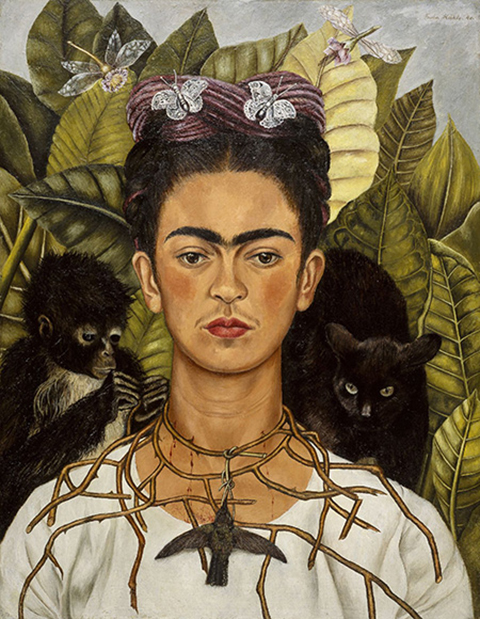 A few facial features, such as dimples, a cleft chin, and the unibrow shown here in a self-portrait by artist Frida Kahlo, may have relatively simple genetic underpinnings, researchers say. But studies to confirm this have not yet been done.