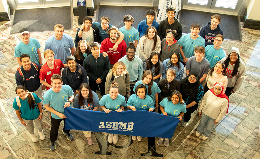Members of the University of South Alabama ASBMB Student Chapter gather for a group portrait after a chapter meeting.